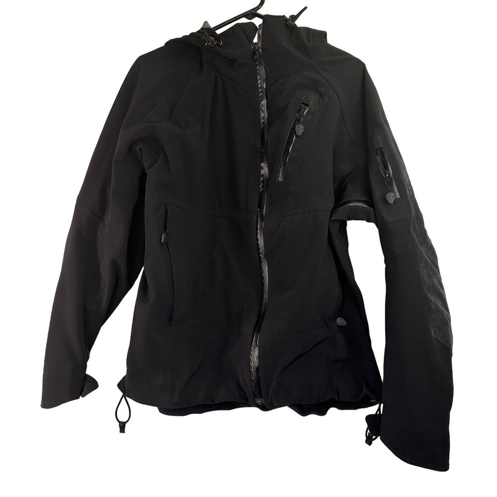 Forloh Men's Softshell Black Zip Up Jacket with Recco Technology Size Large